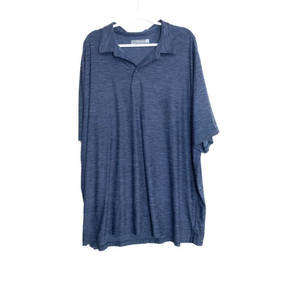 Mens Polo Shirt By Roundtree & Yorke Navy Short Sleeve Relaxed Fit - Picture 1 of 10